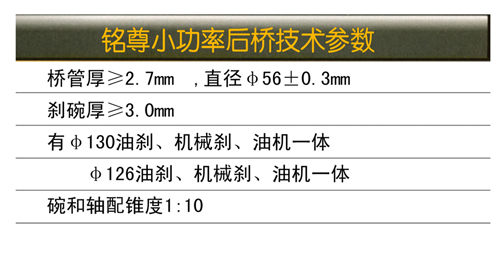 小功率后桥04参数